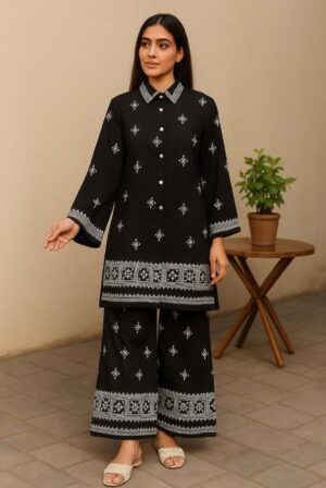 Elegant Black Embroidered