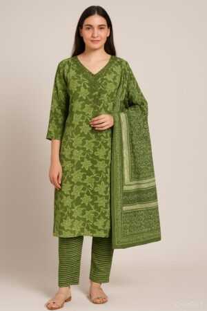 Elegant Green Cotton Kurta