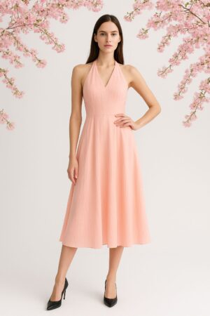 Peach Backless Dress