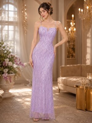 Lilac Western Party Gown for Women
